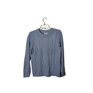Croft & Barrow Women's Baby Blue Long Sleeve Cable Knit Warm Sweater Size L NWOT